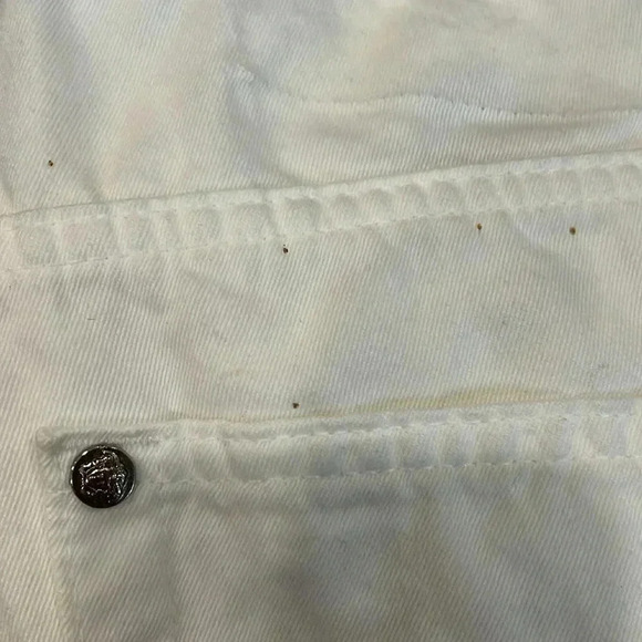 [W28L26] Versace Jeans Signature Ittierre Cream White Button Fly High Rise Jeans - Picture 10 of 10